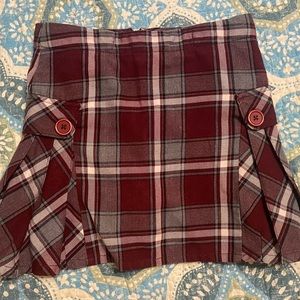 School Uniform Girls Side Pleat Plaid Skort Above the Knee